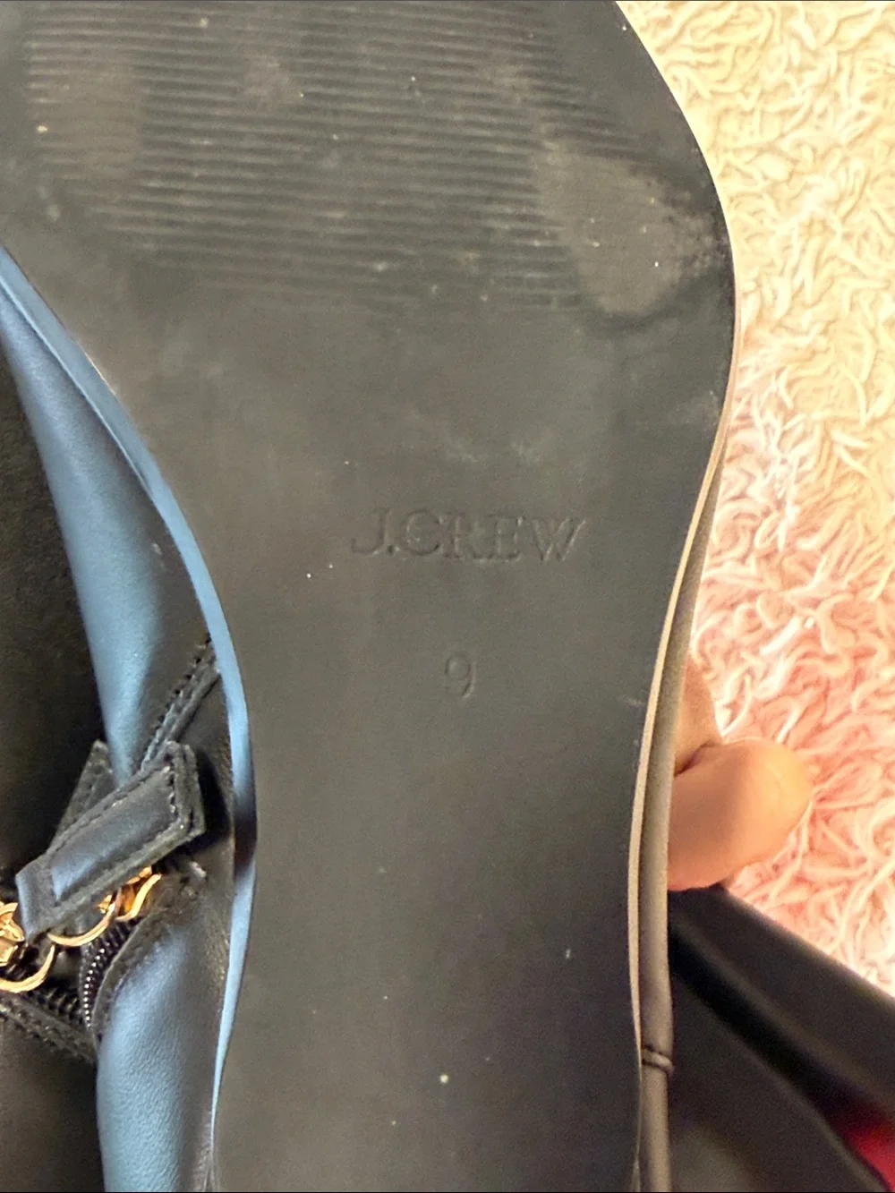 J. Crew Black Pointed Toe Leather Ankle Booties